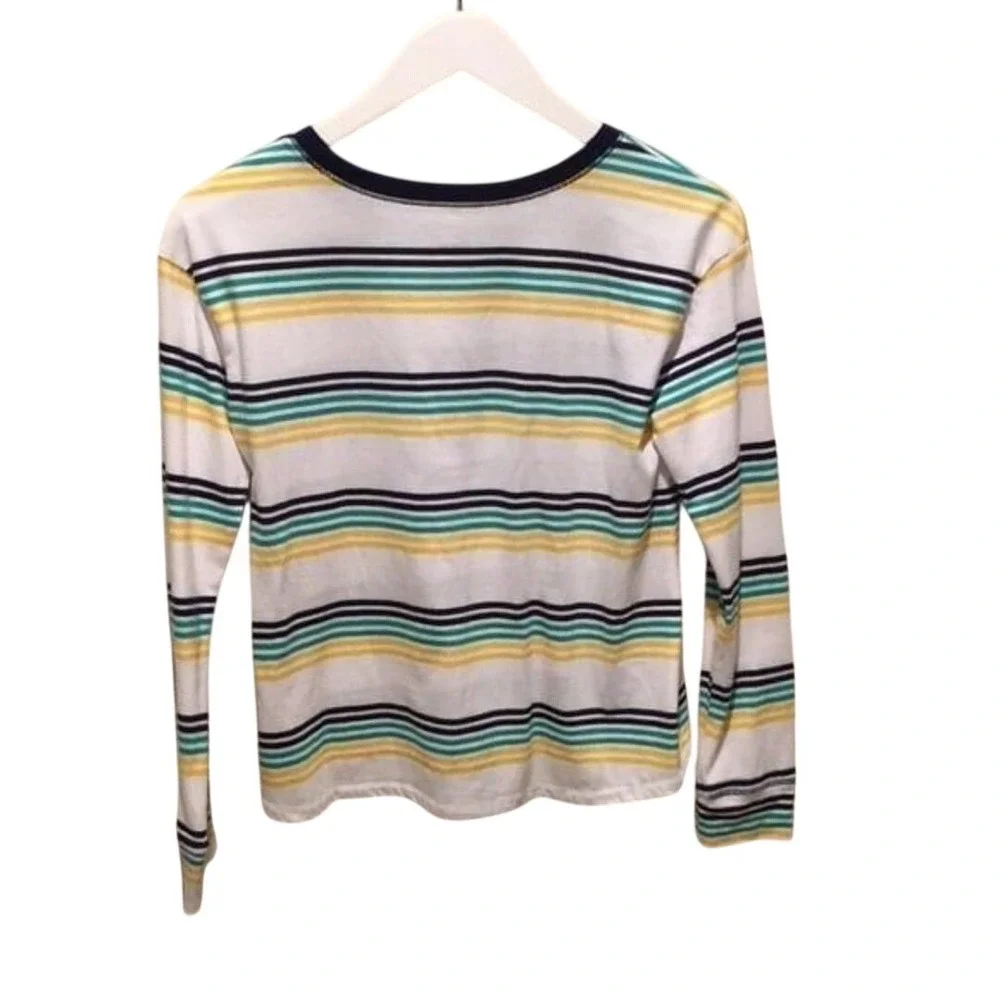 Justice Long sleeve T-shirt size 12 retro striped glitter